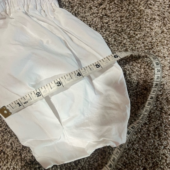 NanaMacs ruffled off the shoulder crop top, white, size large - Picture 6 of 10